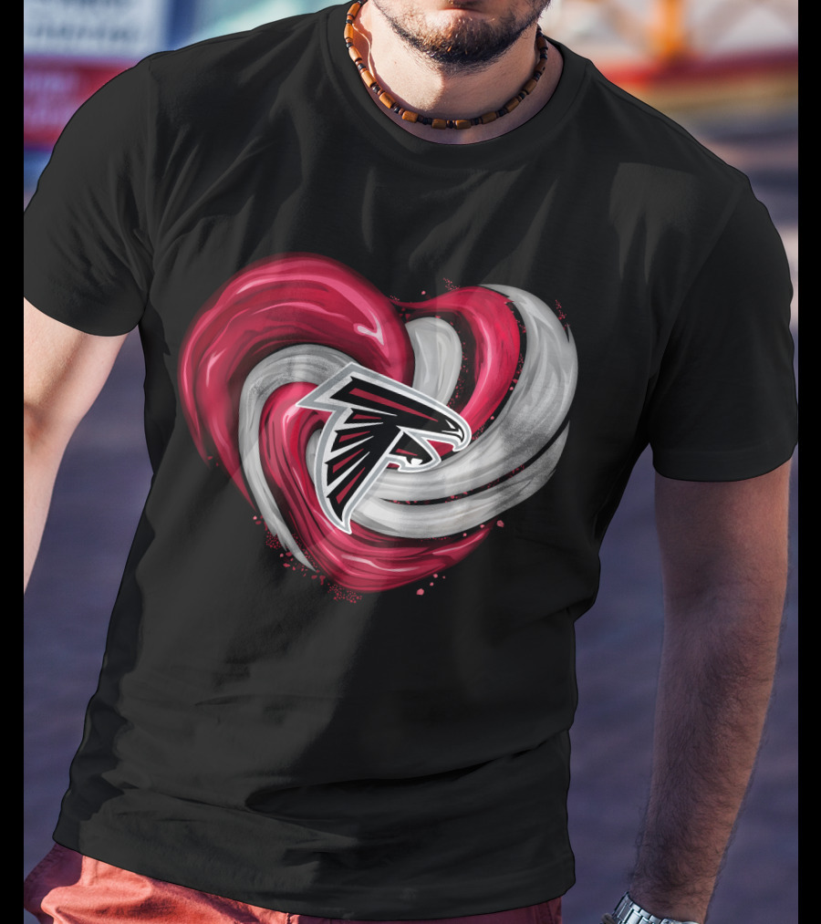 Atlanta Falcons Heart Swirl Emblem T-Shirt