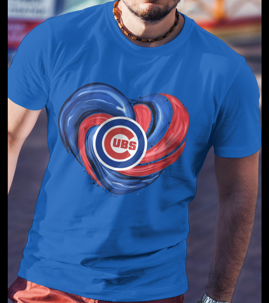 Cubs Heart Swirl Chicago Tornado T-Shirt