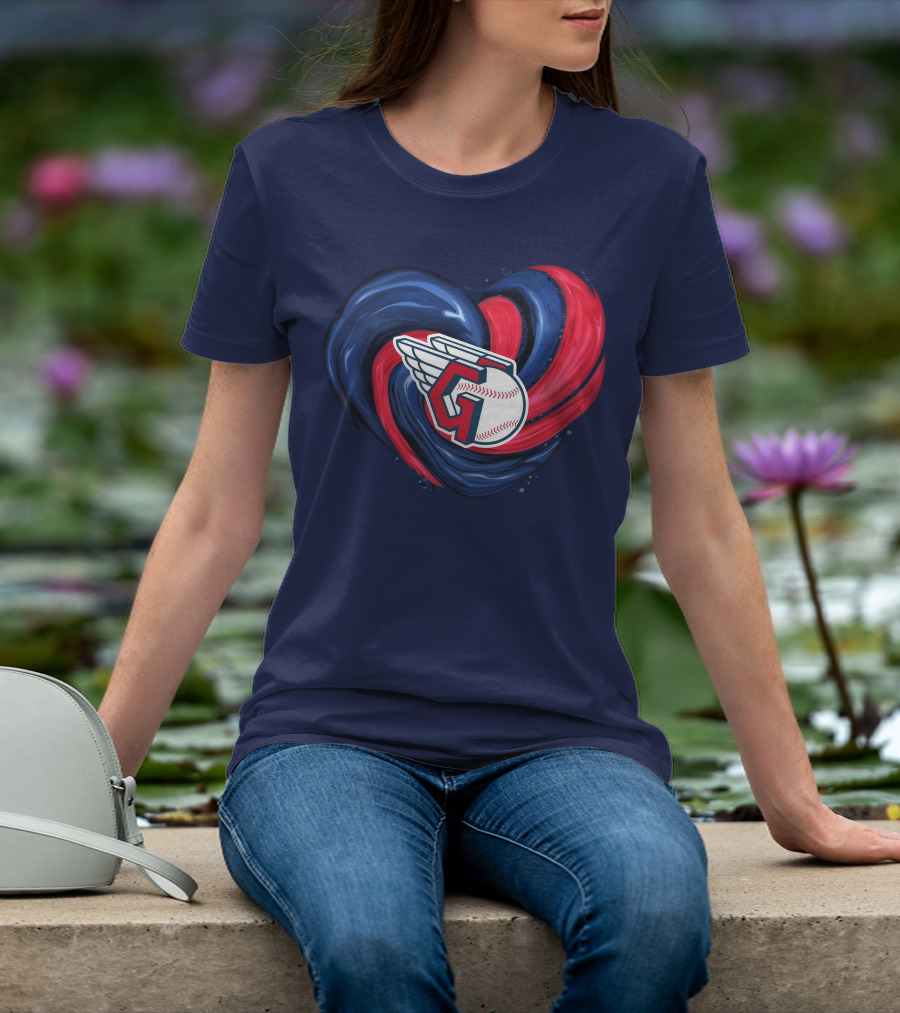 Cleveland Guardians Heart Tornado Baseball T-Shirt
