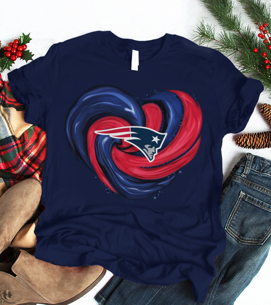 New England Patriots Heart Swirl T-Shirt