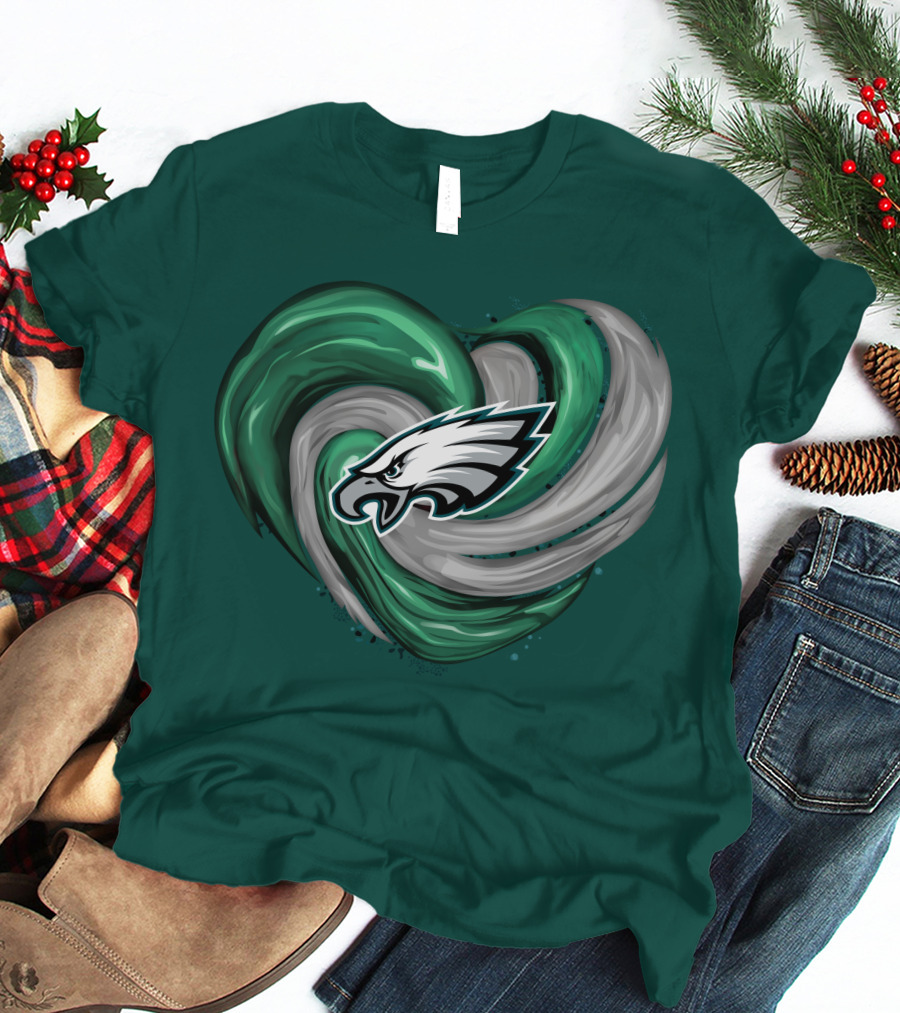 Philadelphia Eagles Heart Swirl T-Shirt