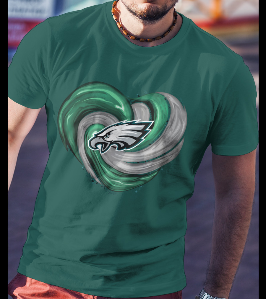 Philadelphia Eagles Heart Swirl T-Shirt