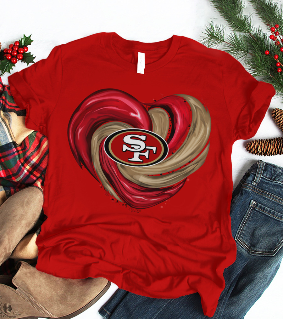 San Francisco 49ers Heart SF Logo Tornado T-Shirt