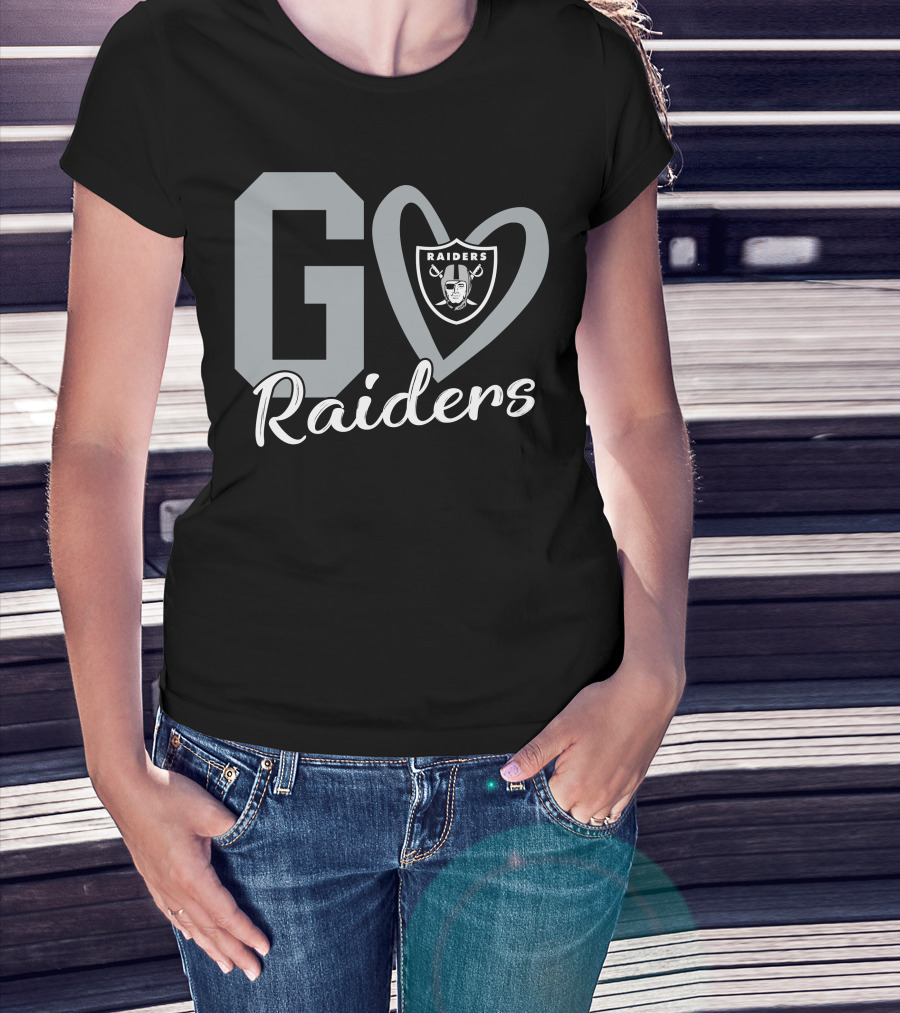 Go Raiders Heart Logo Las Vegas Raiders T-Shirt