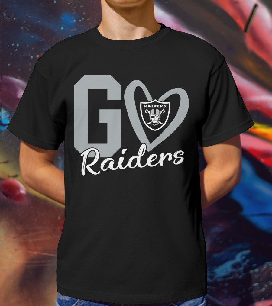 Go Raiders Heart Logo Las Vegas Raiders T-Shirt