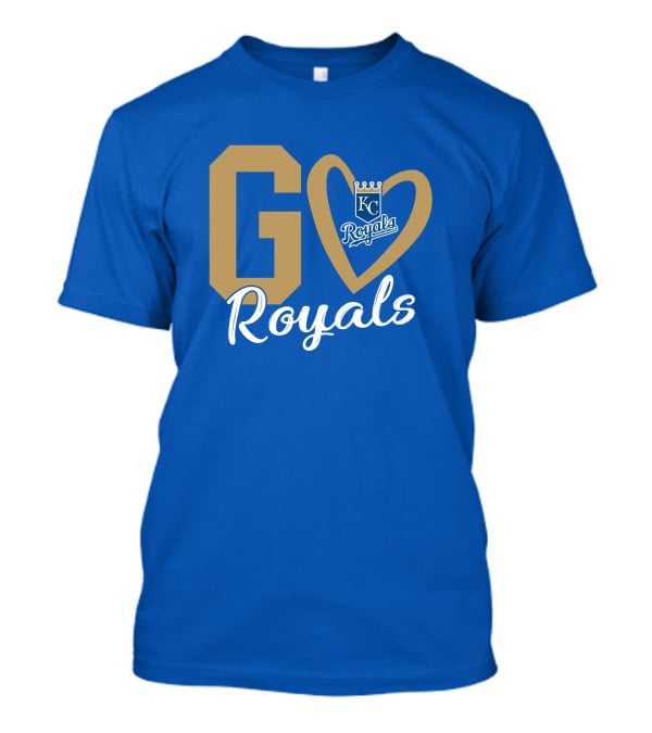 Go Royals KC Heart Crown Logo Royals T-Shirt