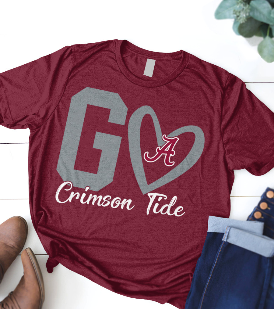Go Crimson Tide A Heart Alabama T-Shirt