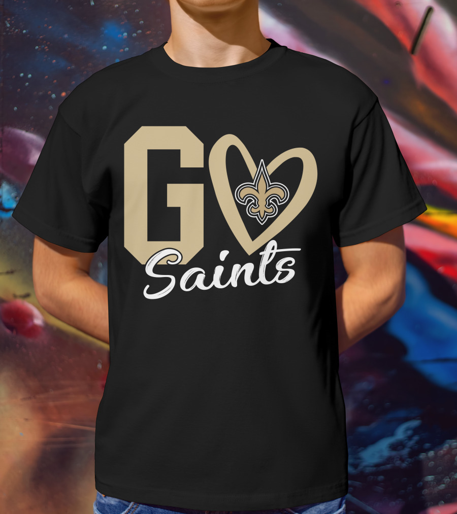 Go Saints Fleur-de-Lis Heart T-Shirt