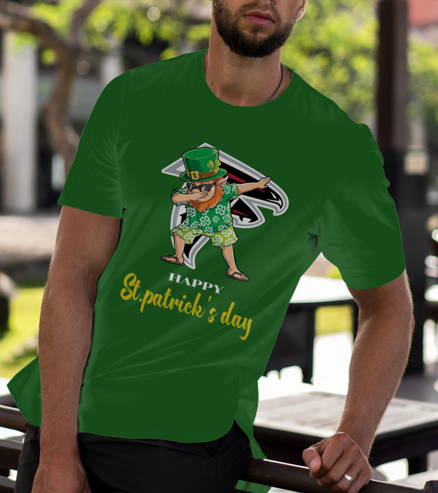 Atlanta Falcons Happy St Patrick's Day Dabbing Leprechaun T-Shirt
