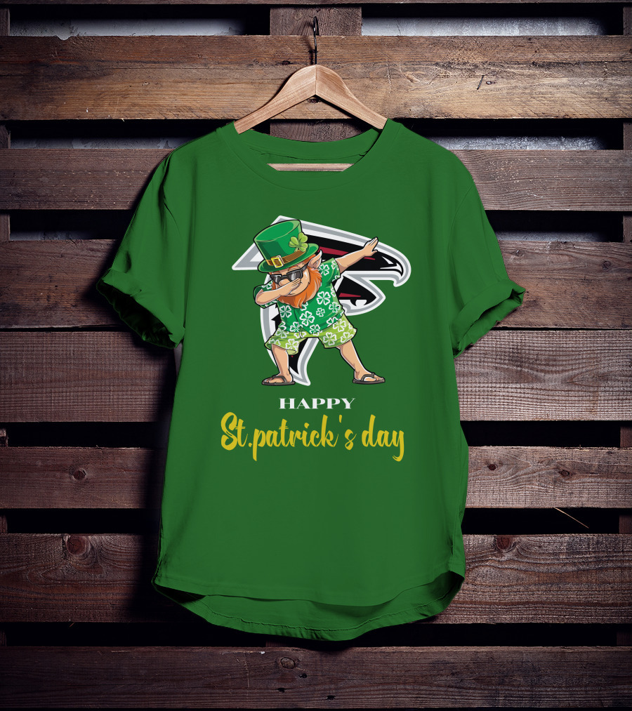Atlanta Falcons Happy St Patrick's Day Dabbing Leprechaun T-Shirt