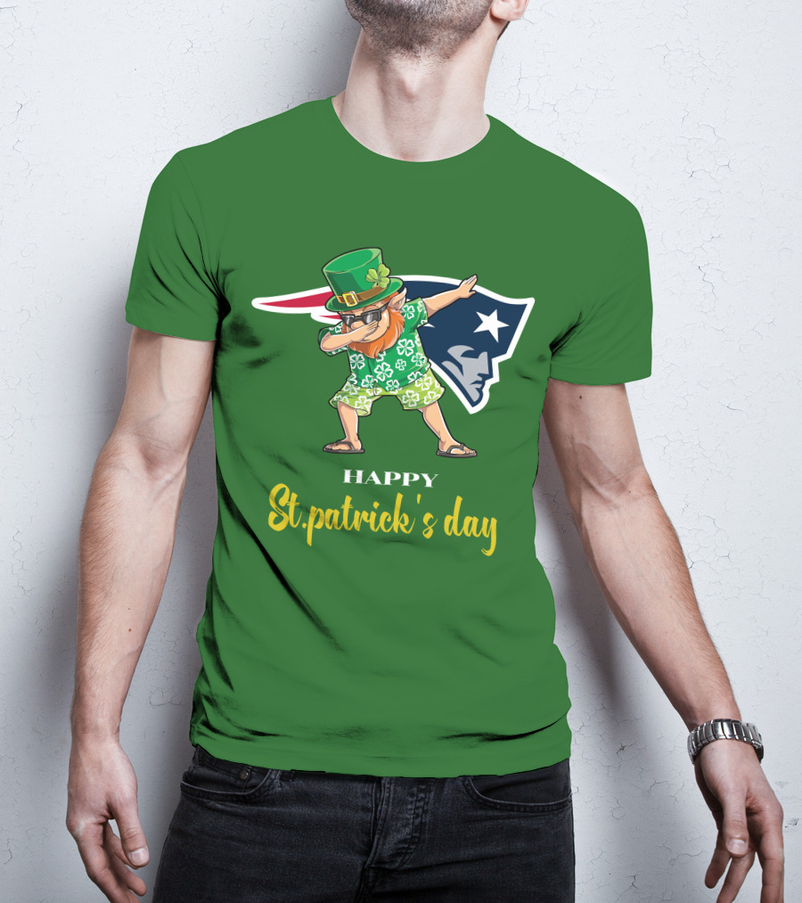 Happy St. Patrick's Day New England Patriots Dabbing Leprechaun T-Shirt