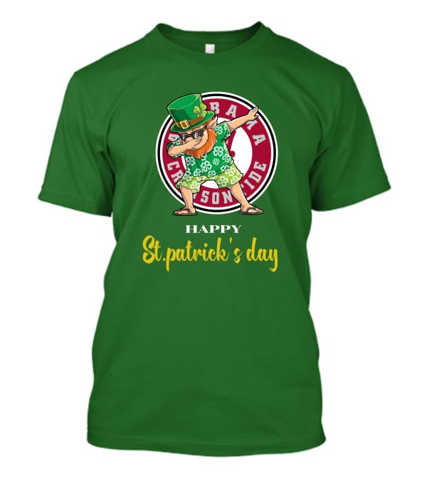 Alabama Crimson Tide St Patrick's Day Happy Dabbing Leprechaun T-Shirt