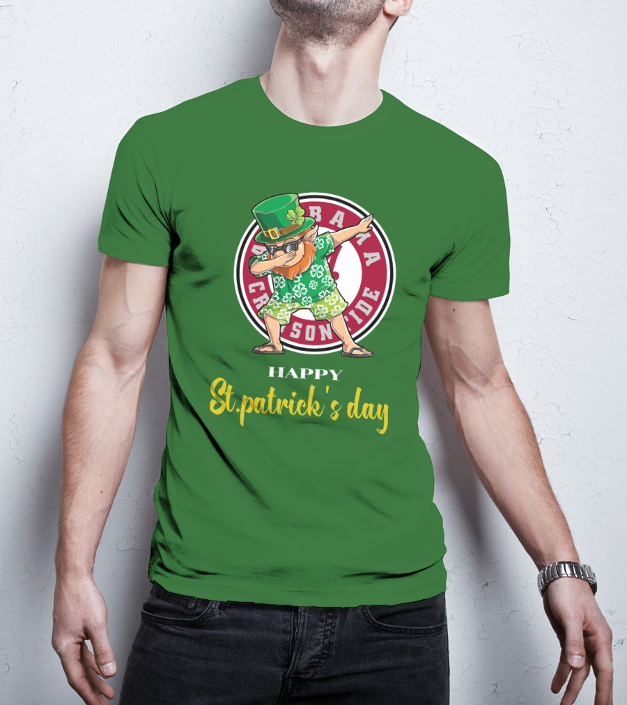 Alabama Crimson Tide St Patrick's Day Happy Dabbing Leprechaun T-Shirt