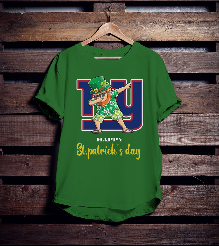 Happy St. Patrick's Day New York Giants Dabbing Leprechaun T-Shirt