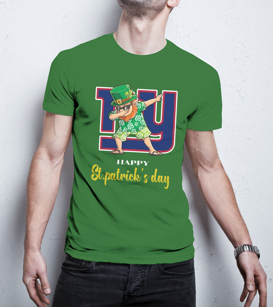 Happy St. Patrick's Day New York Giants Dabbing Leprechaun T-Shirt