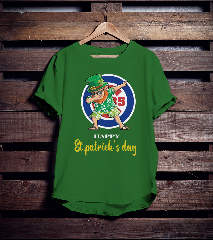 Happy St. Patrick's Day Chicago Cubs Dabbing Leprechaun T-Shirt