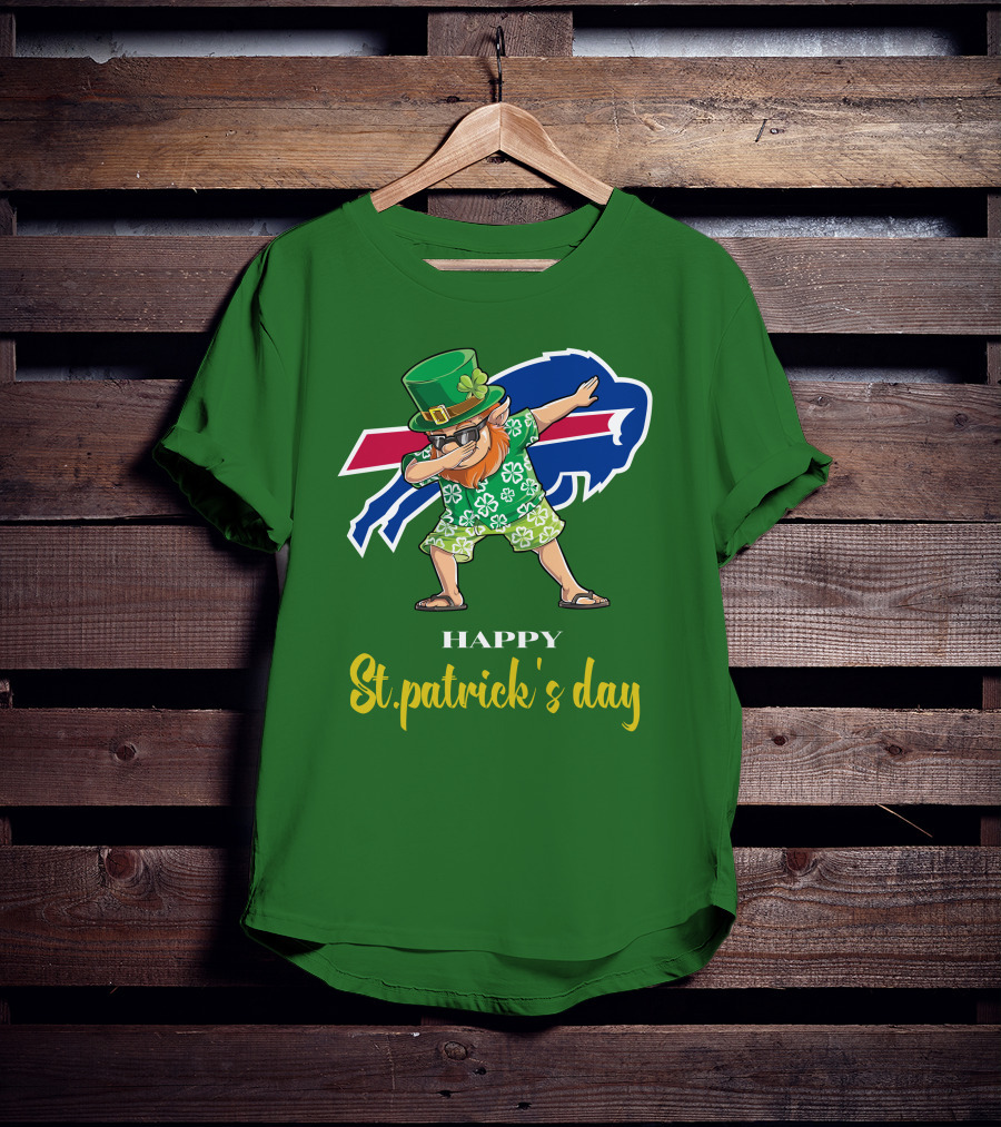 Buffalo Bills St Patrick's Day Happy Dabbing Leprechaun T-Shirt