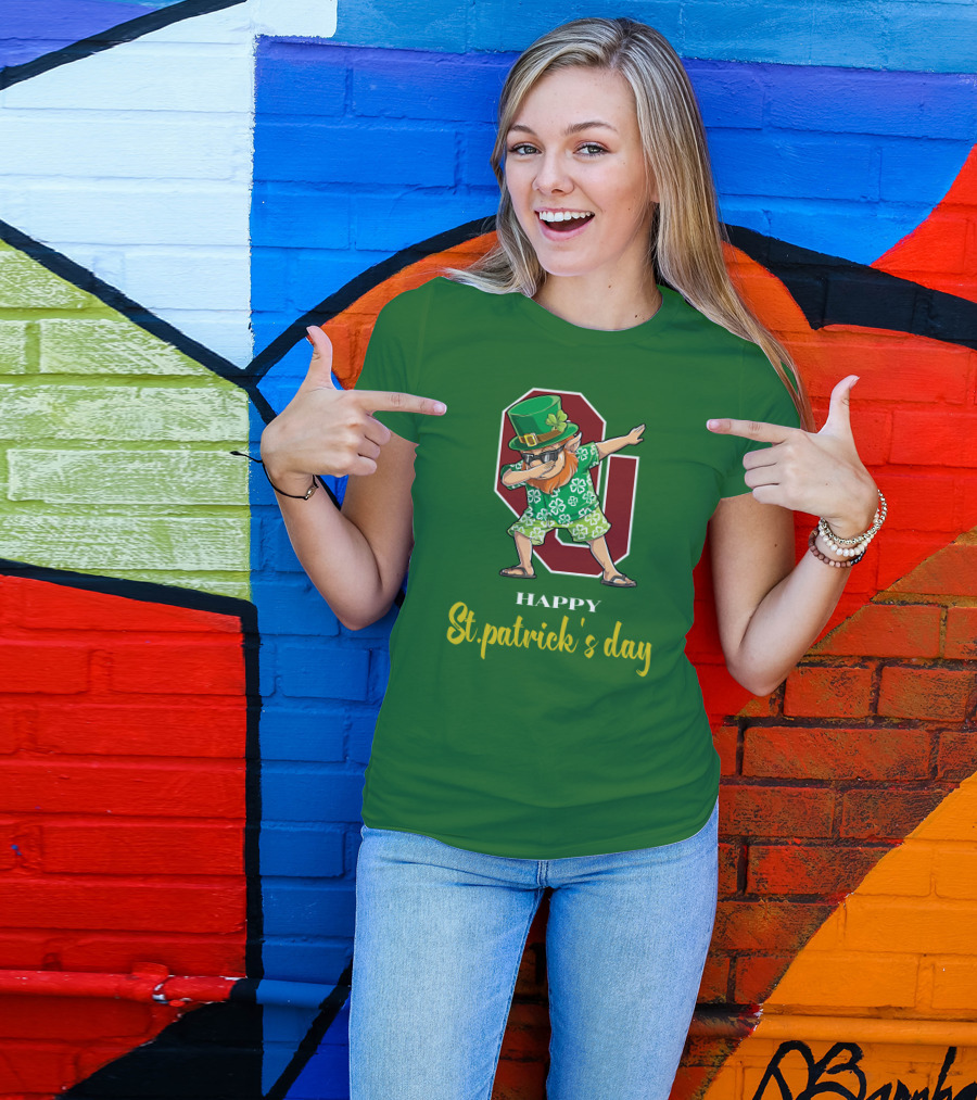 Happy St. Patrick's Day Oklahoma Sooners Dabbing Leprechaun T-Shirt