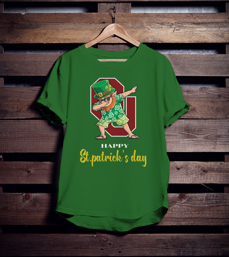 Happy St. Patrick's Day Oklahoma Sooners Dabbing Leprechaun T-Shirt