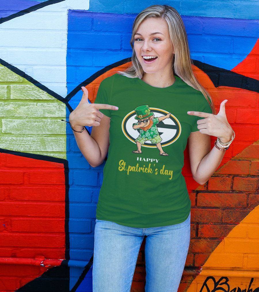 Green Bay Packers Happy St. Patrick's Day Dabbing Leprechaun T-Shirt