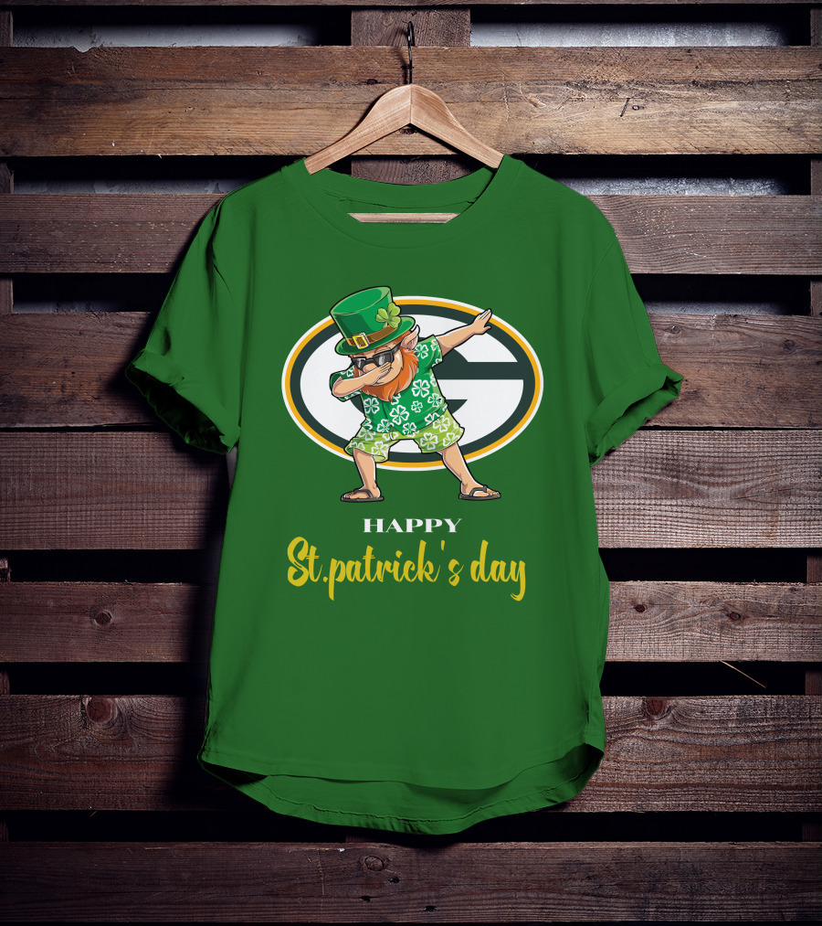 Green Bay Packers Happy St. Patrick's Day Dabbing Leprechaun T-Shirt