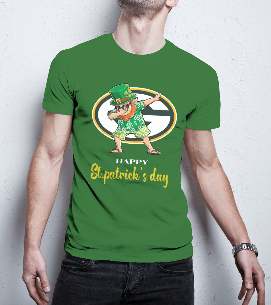 Green Bay Packers Happy St. Patrick's Day Dabbing Leprechaun T-Shirt