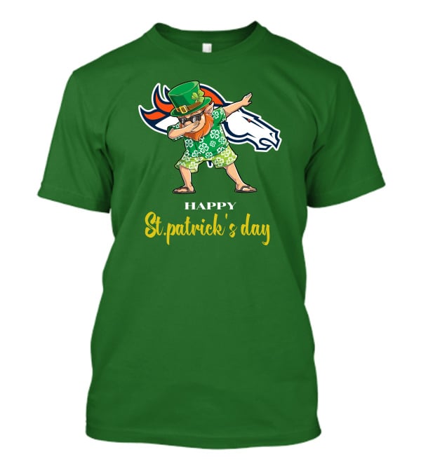 Happy St. Patrick's Day Denver Broncos Dabbing Leprechaun T-Shirt