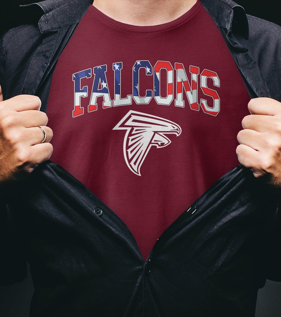 Falcons American Flag Patriots Football T-Shirt