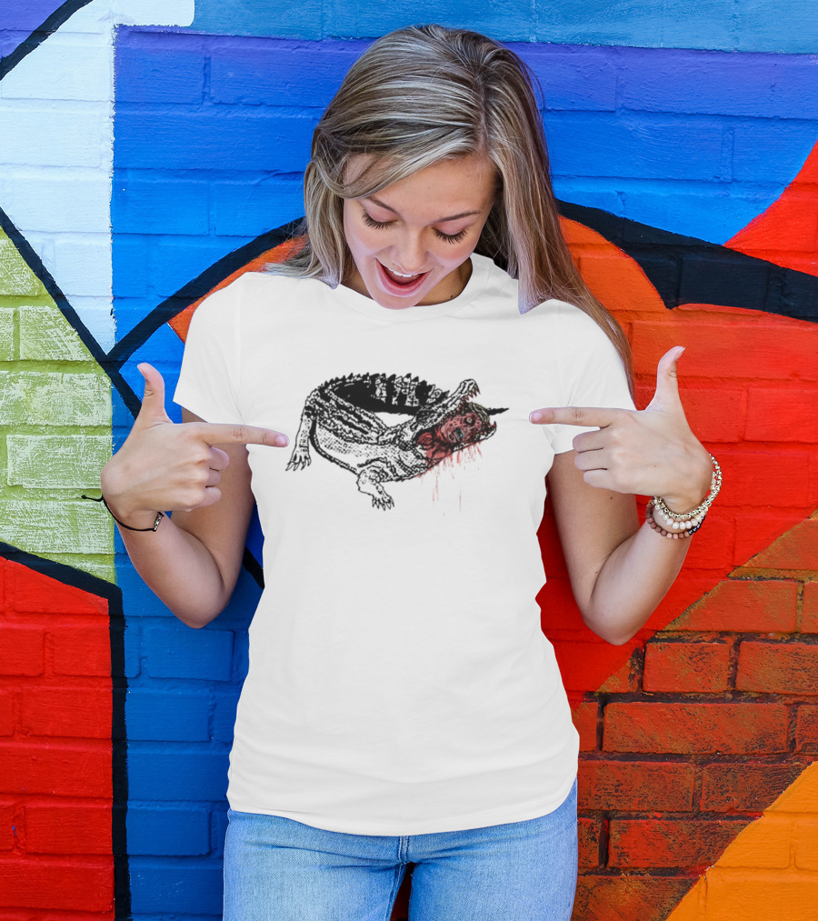 Limted Alligator Alcatraz Eat The Rich Crocodile Art T-Shirt