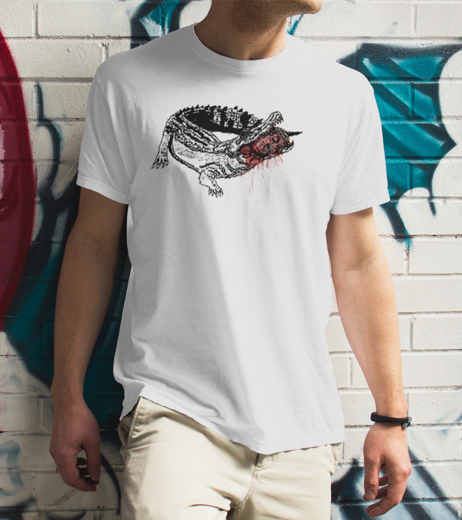 Limted Alligator Alcatraz Eat The Rich Crocodile Art T-Shirt