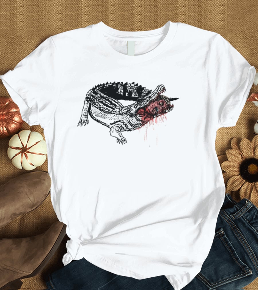 Limted Alligator Alcatraz Eat The Rich Crocodile Art T-Shirt