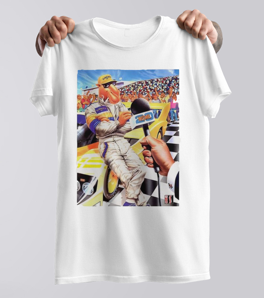 Camel GT Racing Driver Interview Checkered Flag Scene T-Shirt