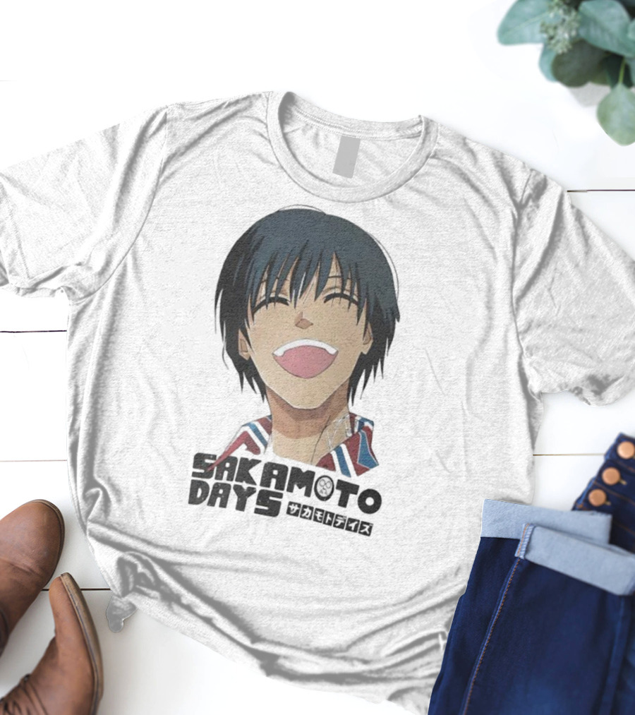 Sakamoto Days Yoichi Nagumo Anime Series Character Laughing Expression T-Shirt