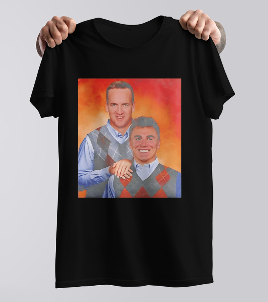 Bo Nix Peyton Manning Step Brothers Denver Broncos Comedy T-Shirt