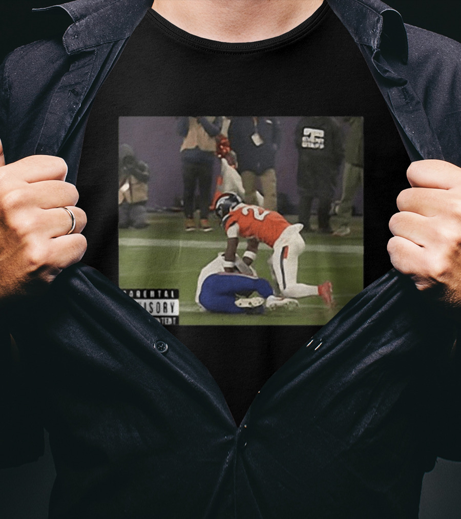 Denver Broncos Vs Buffalo Bills Explicit Content Tackle Controversial Interception Play T-Shirt