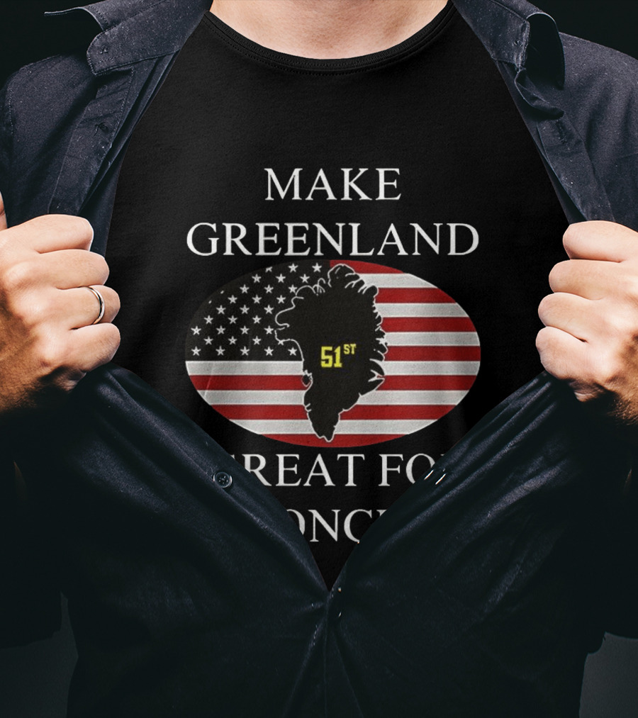 Make Greenland Great For Once 51st With American Flag T-Shirt