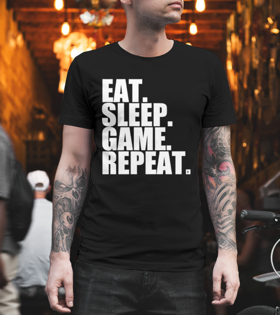 Eat Sleep Game Repeat Gamer Lifestyle Phrase T-Shirt