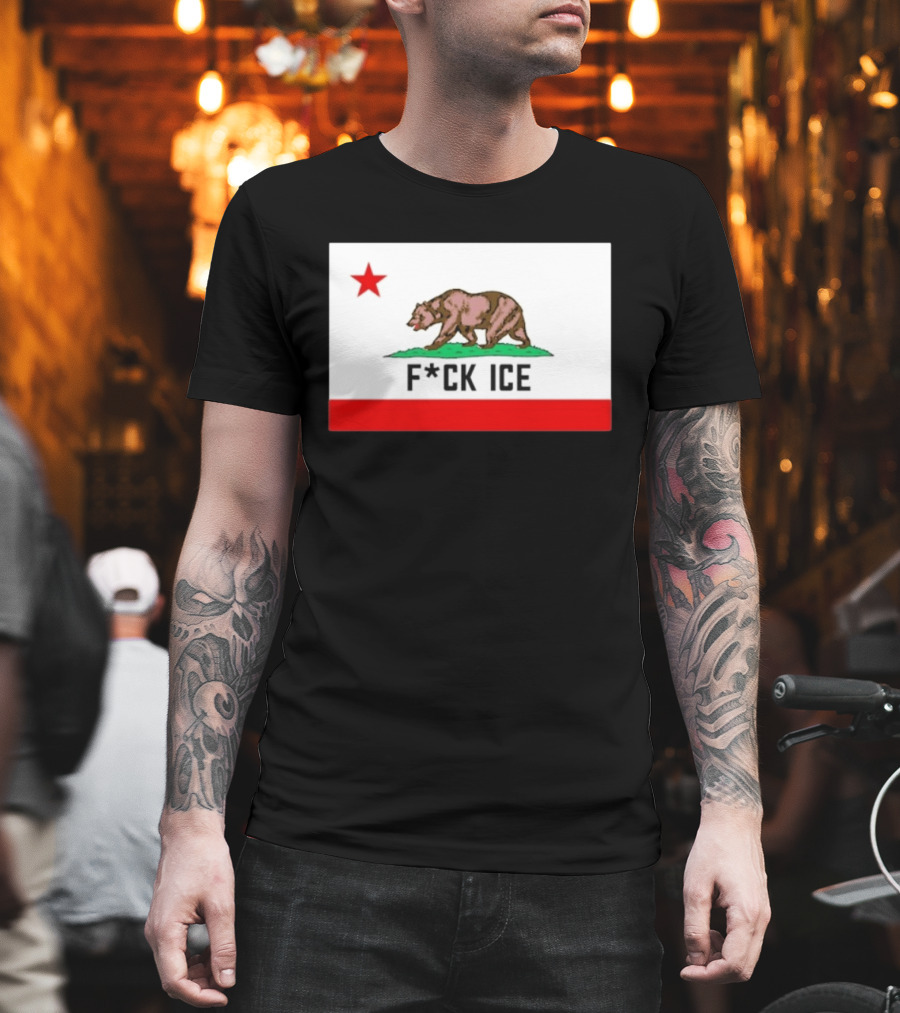F*ck Ice Bear Flag California T-Shirt