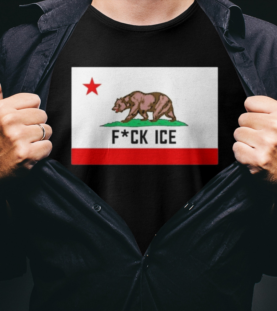 F*ck Ice Bear Flag California T-Shirt