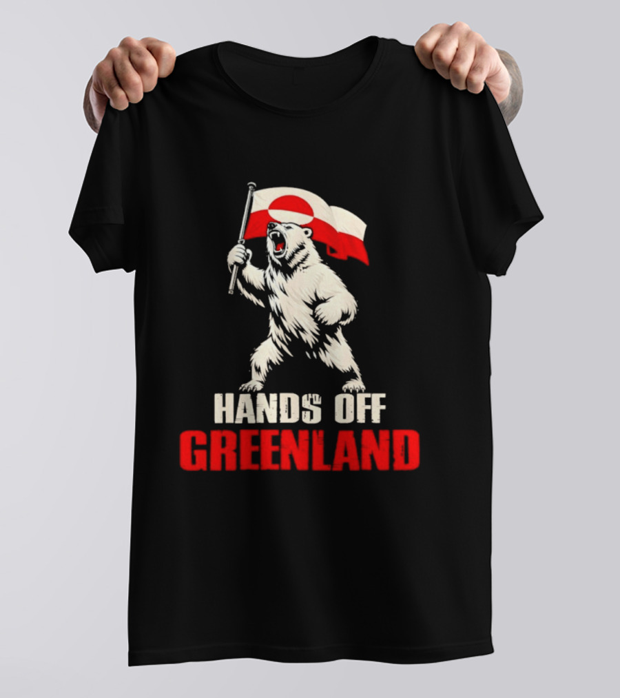 Hands Off Greenland Flag Bear Support Greenland T-Shirt