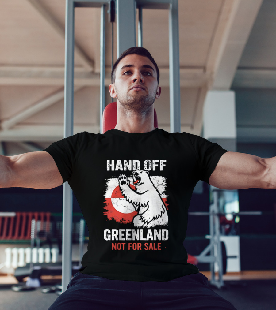 Hand Off Greenland Not For Sale Polar Bear Flag T-Shirt