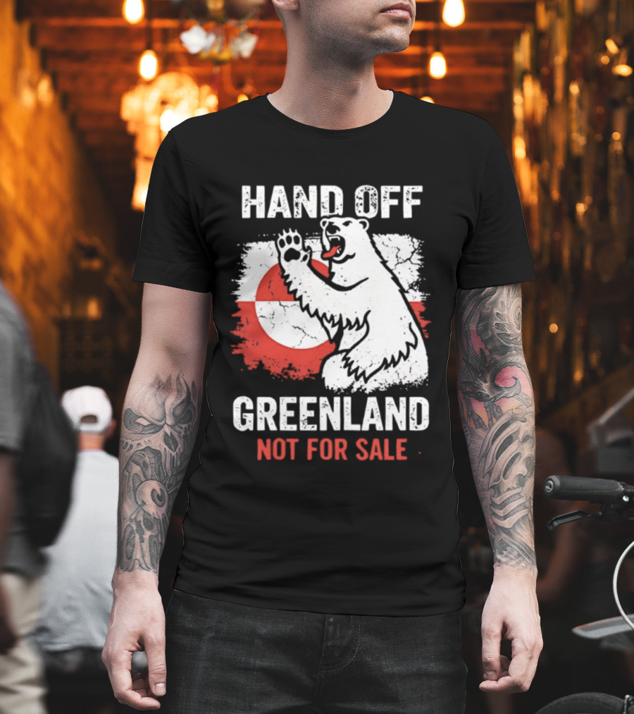 Hand Off Greenland Not For Sale Polar Bear Flag T-Shirt