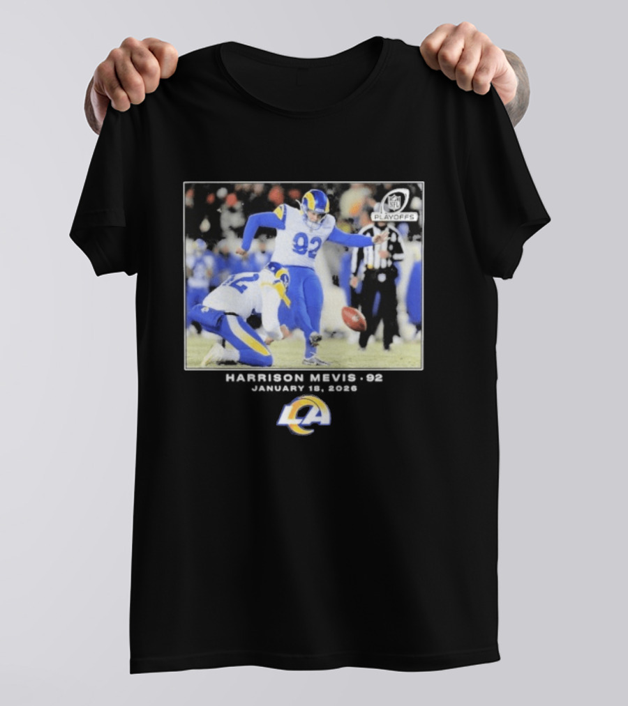 Harrison Mevis Los Angeles Rams NFL Playoffs Kick 92 T-Shirt