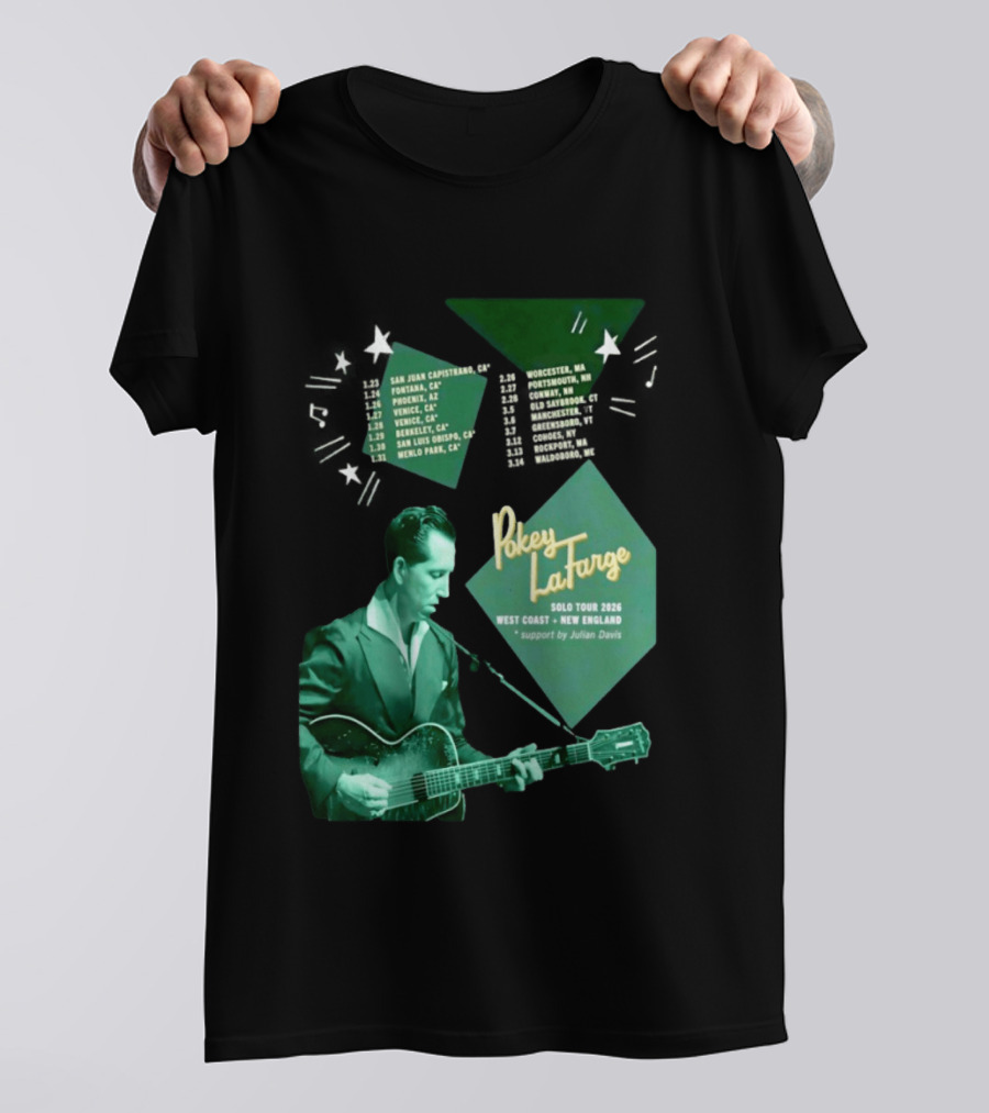 Pokey LaFarge Solo Tour 2026 West Coast New England Julian Davis Support T-Shirt