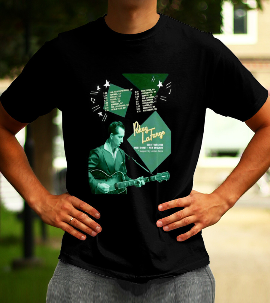 Pokey LaFarge Solo Tour 2026 West Coast New England Julian Davis Support T-Shirt