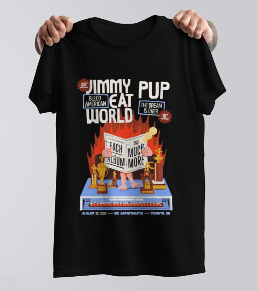 Jimmy Eat World Bleed American 25th Anniversary Pup The Dream Is Over Live August 23 2026 RBC Amphitheatre Toronto T-Shirt