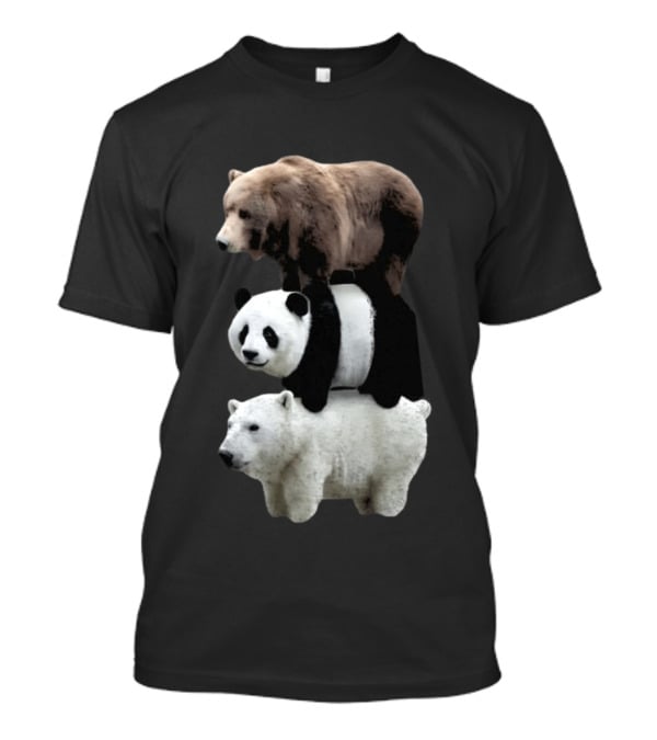 We Bears Realistic Stacked Brown Panda Polar Bears T-Shirt