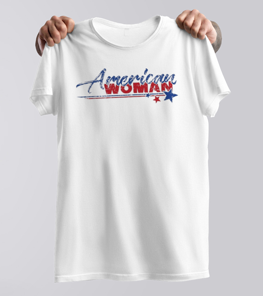American Woman Stars And Stripes Red Blue T-Shirt