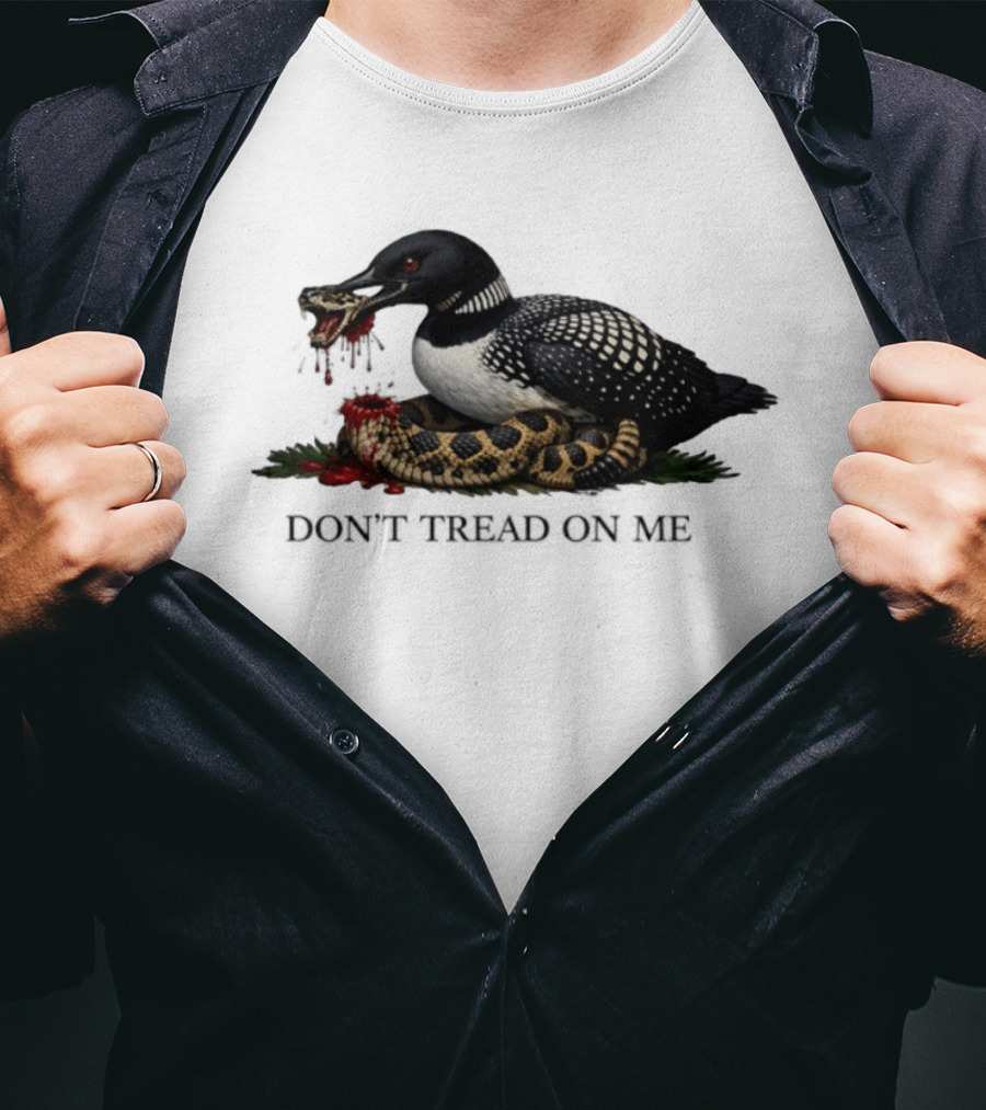 Common Loon Snake Blood Don't Tread On Me T-Shirt
