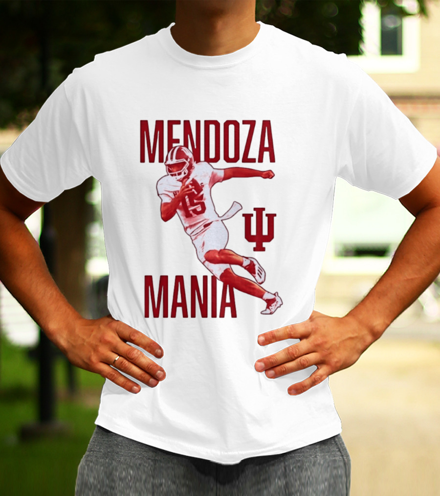 Mendoza Mania Indiana Hoosiers Football Player Action Icon IU T-Shirt